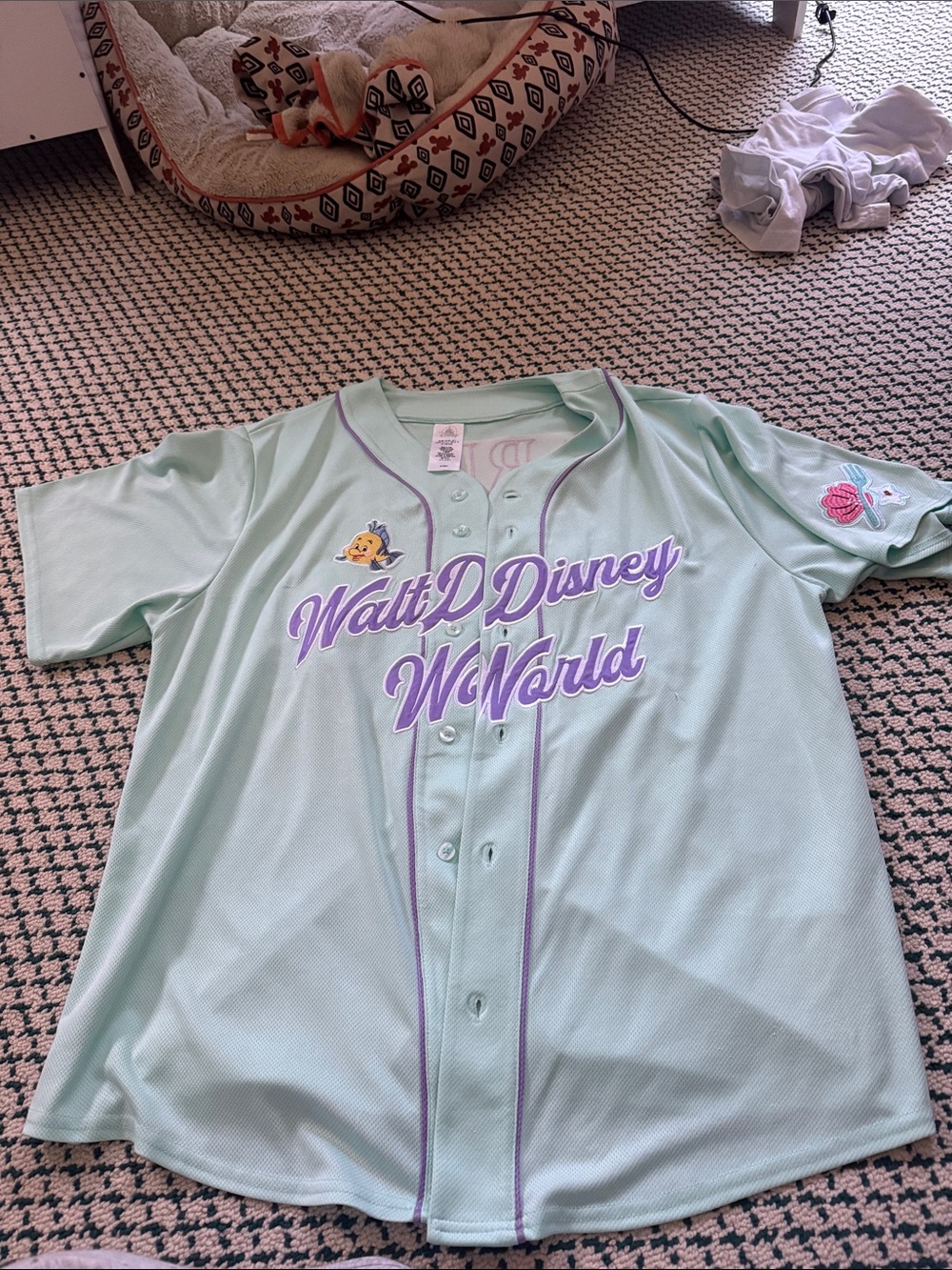 Walt Disney World Little Mermaid Mint Green Baseball Jersey